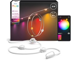 Philips Hue Festavia permanent - Witte snoer 18 m met 32 lampen - Wit en gekleurd licht met kleurverloop - Tot 50 lumen per lamp