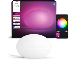 Philips Hue Flourish tafellamp - Witte Glazen kap - Instelbaar wit en gekleurd licht - Slimme LED lamp inbegrepen - 1100 lumen - Bediening via onze app of met je stem - Compatibel met Matter