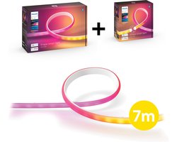 Philips Hue Gradient Lightstrip 7 Meter - Wit en Gekleurd Licht - LED Strip - Incl. Voedingskabel - Hue White and Color Ambiance Gradient
