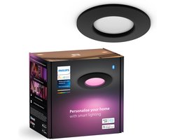 Philips Hue inbouwspot dun - wit en gekleurd licht - Ø90mm - zwart