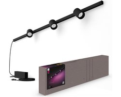 Philips Hue Perifo railverlichting muur - wit en gekleurd licht - 3-spots - zwart - basisset