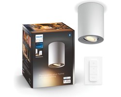 Philips Hue Pillar opbouwspot - warm- tot koelwit licht - 1-spot - wit - 1 dimmer switch - GU10
