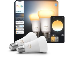 Philips Hue Slimme LED A67 Bulb, Warm tot Koelwit Licht, E27 Fitting, 2-pack