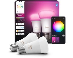 Philips Hue Slimme LED A67 Bulb, Wit en Gekleurd Licht, E27 Fitting, 2-pack