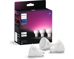 Philips Hue Spot - wit en gekleurd licht - 3 pack -400 lumen- GU10