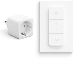 Philips Hue Voordeelbundel met 1 Hue Slimme Stekker voor Nederland en EU (Type F) en 1 Hue Dimmer Switch - Hue Accessoires