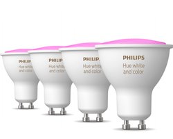 Philips Hue Voordeelpakket - GU10 - met 4 Spotjes - Wit en Gekleurd Licht - Hue White and Color Ambiance