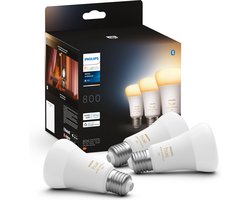 Philips Hue White Ambiance standaard lamp mat dimbaar (3-pack) - E27 9W 800lm 22...