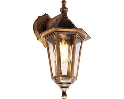 QAZQA new haven - Klassieke Wandlamp voor buiten - 1 lichts - D 21.2 cm - Goud/messing - Buitenverlichting