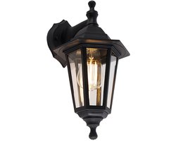 QAZQA new haven - Klassieke Wandlamp voor buiten - 1 lichts - D 212 mm - Zwart - Buitenverlichting