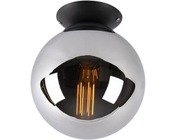 QAZQA pallon - Art Deco Plafondlamp - 1 lichts - Ø 20 cm - Zilver - Woonkamer | Slaapkamer | Keuken