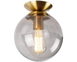 QAZQA pallon - Art Deco Plafondlamp - 1 lichts - Ø 200 mm - Goud/messing - Woonkamer | Slaapkamer | Keuken