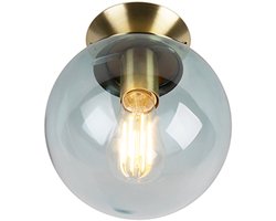 QAZQA pallon - Art Deco Plafondlamp - 1 lichts - Ø 200 mm - Turquoise - Woonkamer | Slaapkamer | Keuken