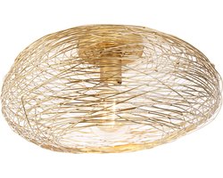 QAZQA sarella - Design Dimbare LED Smart Plafondlamp incl. wifi met Dimmer - 1 lichts - Ø 42 cm - Goud - Woonkamer | Slaapkamer | Keuken