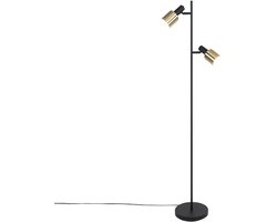 QAZQA stijn - Moderne Vloerlamp | Staande Lamp - 2 lichts - H 1560 mm - Zwart Goud - Woonkamer | Slaapkamer