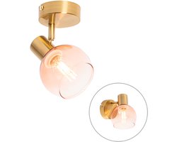 QAZQA vidro - Art Deco Plafondspot | Spotje | Opbouwspot - 1 lichts - L 10 cm - Roze - Woonkamer | Slaapkamer | Keuken