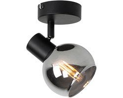 QAZQA vidro - Art Deco Plafondspot | Spotje | Opbouwspot - 1 lichts - L 12.5 cm - Zwart - Woonkamer | Slaapkamer | Keuken