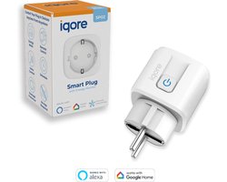 Slimme Stekker met Tijdschakelaar en Energiemeter - WiFi Smart Plug 16A - Google Home & Amazon Alexa - Gratis Smartlife App