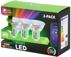 Smart GU10 Lamp - Multipack 3 stuks - Meerkleurig - Verbind met Wifi en Bedien Via App - Dimbaar - Lange Levensduur - Energiesparend