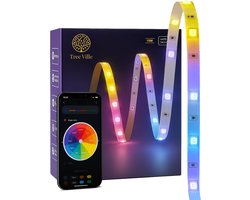 Tree Ville RGB LED Strip 10 Meter – 16 Miljoen Kleuren - Slimme LED Verlichting met App & Afstandsbediening – Sfeerverlichting voor Kamer, TV, Gaming & Feest