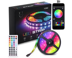Ustratics Led Strip - 10 meter - 1x10m - Light - rgb LED Verlichting - Afstandsbediening - Bluetooth - licht - Dimbaar - Gaming - Ledstrip - Ledstrips
