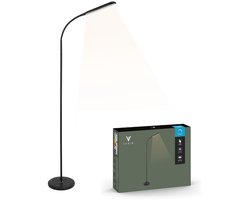 Varin® Design LED leeslamp ultra-plat - Zwart - Dimbaar - 3 Kleurtinten - 10W (eq. 75W) - 800 lumen - Vloerlamp woonkamer - Staande lamp slaapkamer - Modern - Lampen instelbaar - Touchknop - Flexibele hals - Daglichtlamp - Vloerlampen industrieel