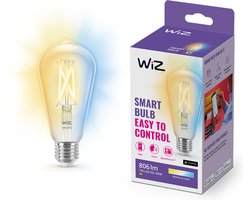 WiZ Filament Lamp Edison - Warm- tot Koelwit Licht - Slimme LED Verlichting - E27 fitting - 60W - Transparant - Wi-Fi