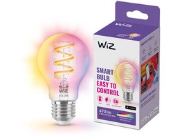WiZ Filament Lamp - Gekleurd en Wit Licht - Slimme LED Verlichting - E27 fitting - 40W - Transparant - Wi-Fi