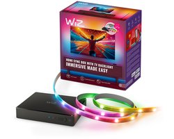 WiZ HDMI Sync Box met TV verlichting - WiZ Entertainment Starterkit - Inclusief RGBIC LED strip voor 55-65 Inch TV's - Synchroniseer je verlichting met films, games en muziek - HDMI 2.0 - 4K ondersteuning bij 60Hz