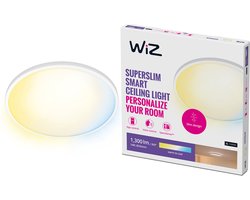 WiZ Plafondlamp SuperSlim - Diameter: 25 cm - Warm- tot Koelwit Licht - Slimme LED Verlichting - Geïntegreerde LED - 14W - Wit - Wi-Fi