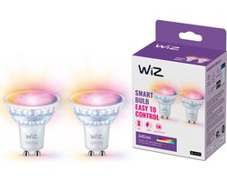 WiZ Spot 2-pack - Gekleurd en Wit Licht - Slimme LED Verlichting - GU10 fitting - 50W - Glas - Wi-Fi