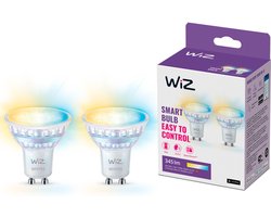WiZ Spot 2-pack - Warm- tot Koelwit Licht - Slimme LED Verlichting - GU10 fitting - 50W - Glas - Wi-Fi