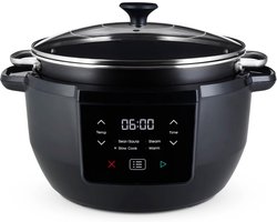 ApexArte® Slowcooker met Timer - Keramische Binnenpan - Hotpot - Zwart