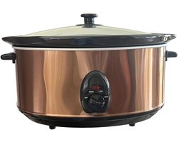 Aurixi® Slowcooker met Timer - Crockpot - Stoompan - Inclusief Warmhoudfunctie - 6 Liter - Roestvrij staal - 40cm x 32cm x 24cm