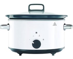 Aurixi® Slowcooker met timer - Slowcooker - Crockpot - Wit - 31cm x 22cm x 31cm