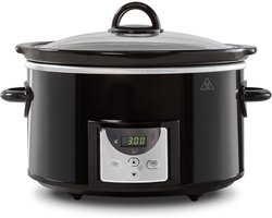 Aurixi® Slowcooker met timer - Slowcooker - Crockpot - Zwart - 31cm x 22cm x 30cm