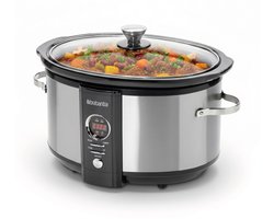 Brabantia BBEK1083 Slowcooker - 6.5 Liter - 320 Watt - Warmhoudfunctie - Keramische Binnenpan - RVS