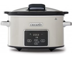 CrockPot Slow Cooker beigewit Klapdeksel Digital 3,5L