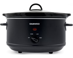 Daewoo DSLCOOK35 Slowcooker - 3,5 Liter - 180 Watt - Warmhoudfunctie - Uitneembare Keramische Binnenpan - Mat Zwart