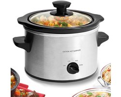 DailySupplies® Slowcooker met Timer - Keramische Binnenpan - Hotpot - Zilver