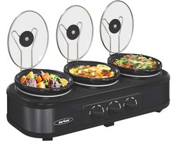 Drievoudige Slowcooker - Zwart