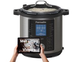 Fornello Multicooker 6L - PFAS vrij - Rijstkoker met stomer - Slowcooker met timer - Rice Cooker
