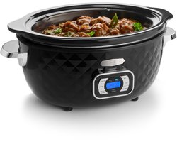FRITEL Slow Cooker SC 2395 - Elektrische Stoofpot / Crock Pot - 5,5L - 210W - 4 tot 8 Pers. - Keramische pot - 4 Warmtestanden - Display