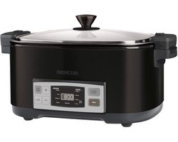 Grote Slowcooker 5.5 Liter met RVS en Antiaanbaklaag