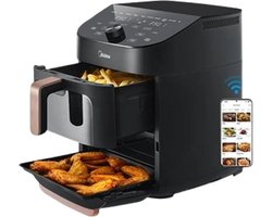 Hot Air Fryer – 11L – 10-in-1 Multifunctioneel – Dubbel Stapelbaar – Overlappende Kookzones – WiFi Smart Sync met Alexa – XL Vertical Space Saver – Gezond Frituren Zonder Olie – Snelle Bereiding – Voor Gezinnen