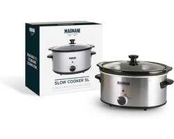 Magnani Slow cooker 5L - Uitneembare Aardewerken binnenpan - 3 warmtestanden