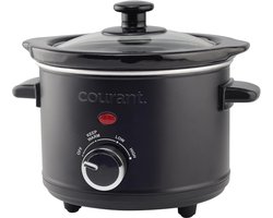 Mini Slowcooker met Eenvoudige Instellingen - Vaatwasserbestendig - RVS, Zwart