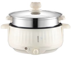 Molain Multi Cooker - Rijstkoker met stomer - Slowcooker - Crockpot - Kookpot - 1,7L - Dubbellaags - 2-persoons