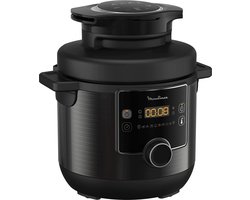 Moulinex 15-in-1 Turbo Cuisine & Fry Multicooker 1450 Watt Zwart 7,6 Liter - 15 Kookfuncties - Slowcooker - Airfryer - Snelkookpan - Stomen - Frituren - Rijstkoker - Sous Vide - Zwarte Kookpan 7.6 L - CE778810