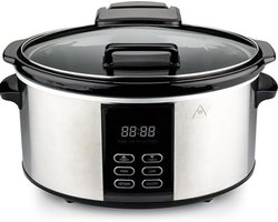 Nexvo® Slowcooker met Timer - Crockpot - Stoompot - Inclusief Warmhoudfunctie -Zwart- ‎39cm x 32cm x 24cm